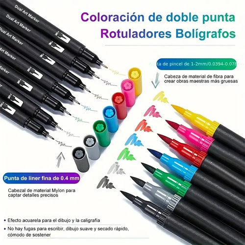72/120/168 Colors Brush Tip Markers Art markers, Dual Tip Brush Pens Coloring Markers for Coloring Book, Brush Pens for letterin