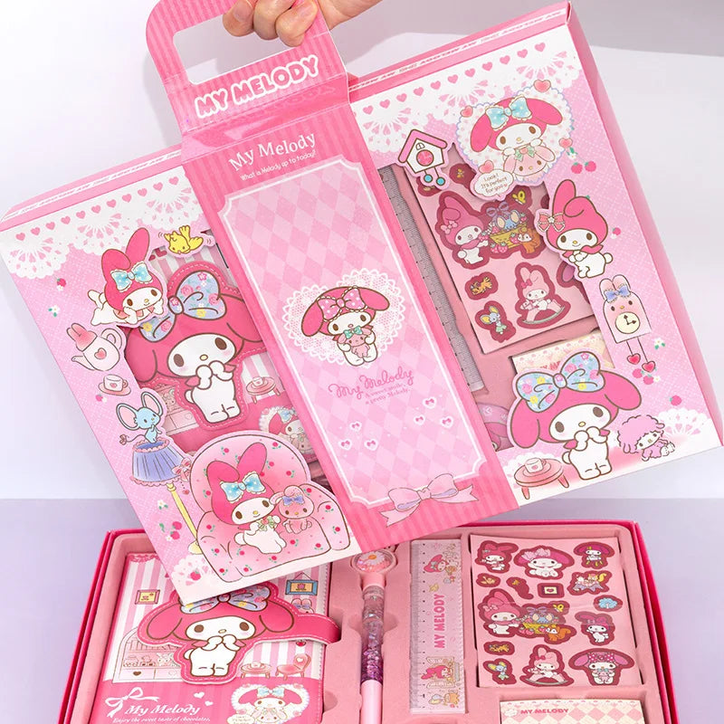 Sanrio Kuromi ledger set My Melody learning stationery gift box cute cartoon kawaii sticker notebook gift